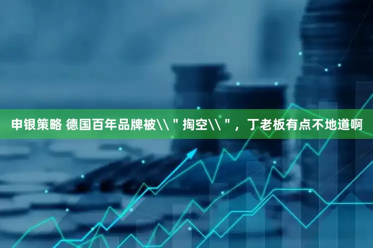 申银策略 德国百年品牌被\＂掏空\＂，丁老板有点不地道啊