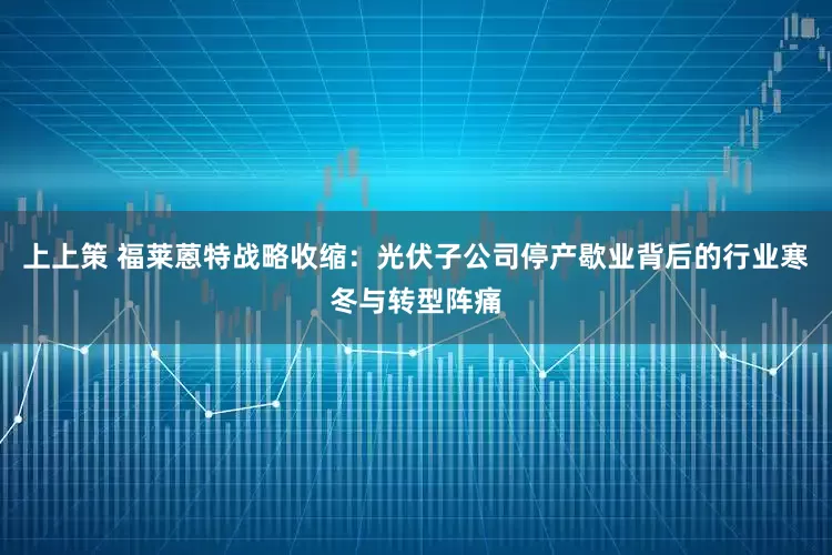 上上策 福莱蒽特战略收缩：光伏子公司停产歇业背后的行业寒冬与转型阵痛